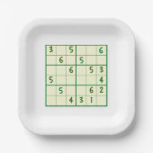 Sudoku Puzzles Pappteller (Vorderseite)