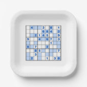 Sudoku Puzzles Pappteller (Vorderseite)