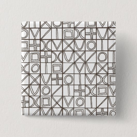 Sudoku Two-Black And White Abstract Art Button (Vorderseite)