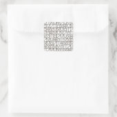 Sudoku Two-Black And White Abstract Art Quadratischer Aufkleber (Tasche)