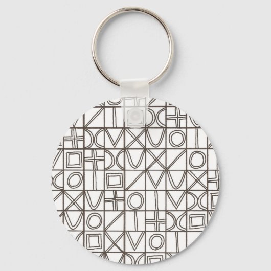 Sudoku Two-Black And White Abstract Art Schlüsselanhänger (Vorderseite)