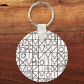 Sudoku Two-Black And White Abstract Art Schlüsselanhänger (Rückseite)