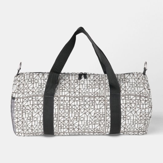 Sudoku Two-Black And White Abstract Geometric  Duffle Bag (Rückseite)