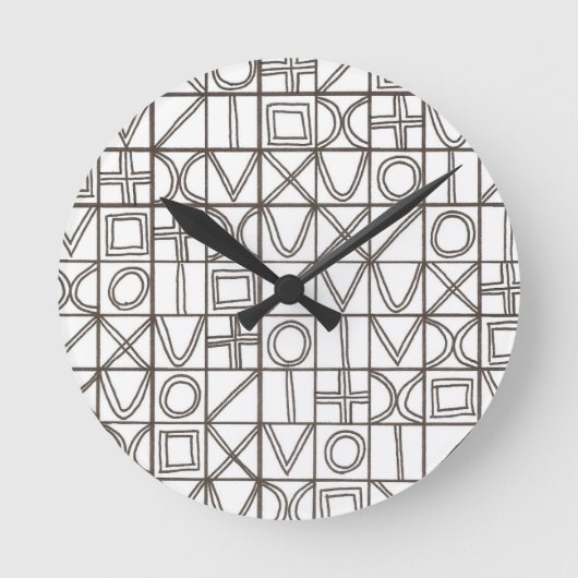Sudoku Two-Modern Minimalist Geometric Runde Wanduhr (Vorderseite)