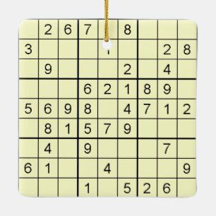 Sudoku Yellow Ornament