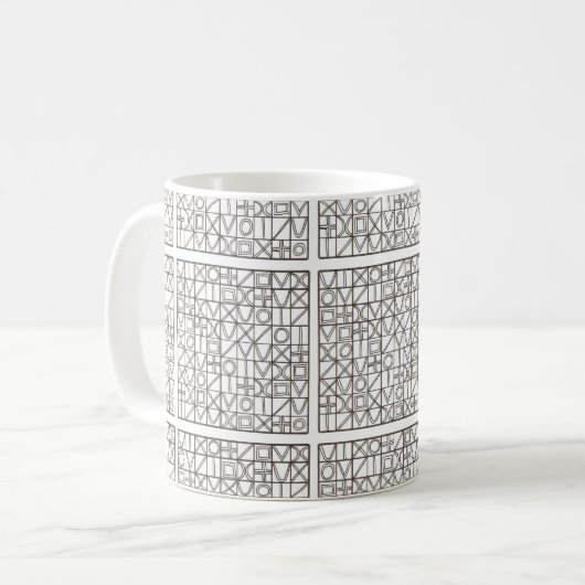 Sudoku Zwei-Schwarz-Weiß-Moderne Minimalistisch Kaffeetasse (Vorderseite Links)