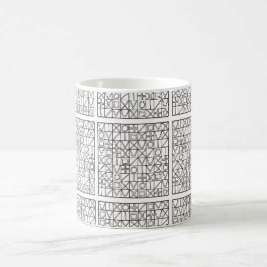Sudoku Zwei-Schwarz-Weiß-Moderne Minimalistisch Kaffeetasse (Mittel)