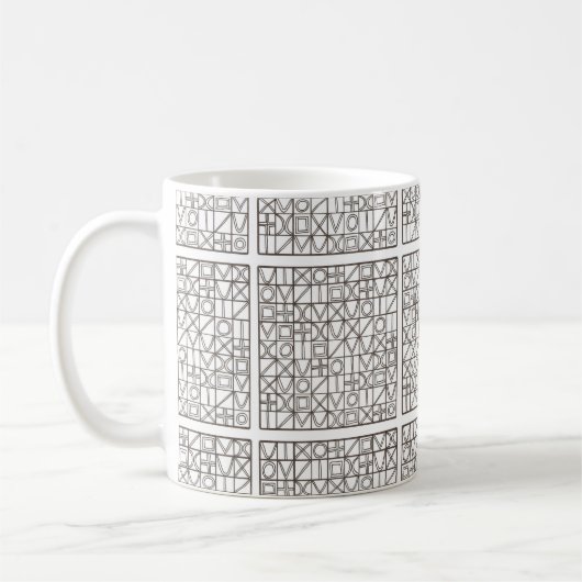 Sudoku Zwei-Schwarz-Weiß-Moderne Minimalistisch Kaffeetasse (Links)