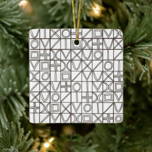 Sudoku Zwei-Schwarz-Weiß-Moderne Minimalistisch Keramikornament (Baum)