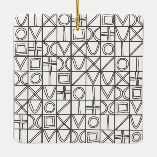 Sudoku Zwei-Schwarz-Weiß-Moderne Minimalistisch Keramikornament (Rückseite)