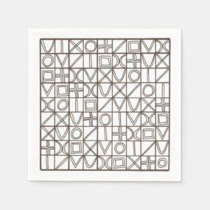 Sudoku Zwei-Schwarz-Weiß-Moderne Minimalistisch Serviette