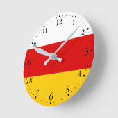 Südossetische Flagge Runde Wanduhr (Winkel)