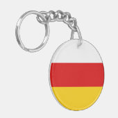 Südossetische Flagge Schlüsselanhänger (Vorderseite links)