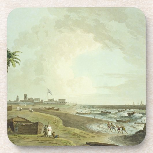 Südostansicht des Forts St George, Madras, Platte Untersetzer (Vorderseite)