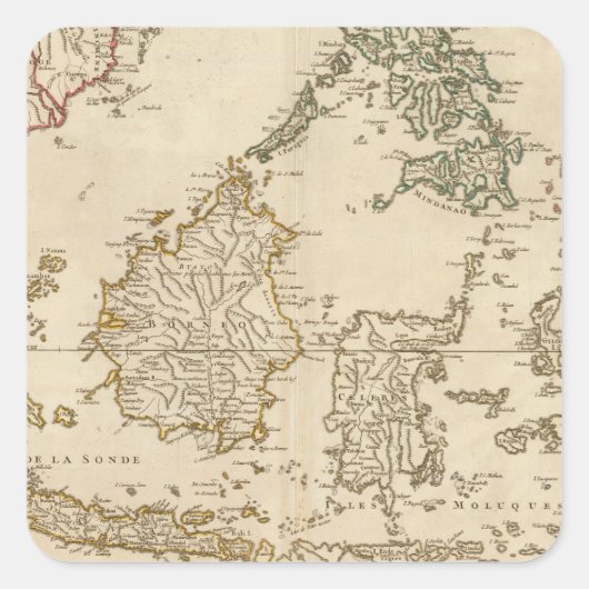 Südostasien 3 quadratischer aufkleber (Vorderseite)