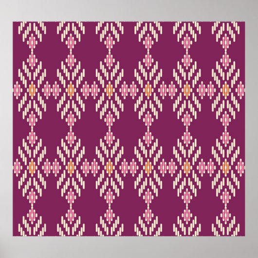 Südostasien: Retro Aborigine-Muster Poster (Vorne)
