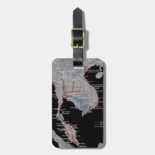 Südostasien-Zugkarten-Gepäckaufkleber Gepäckanhänger