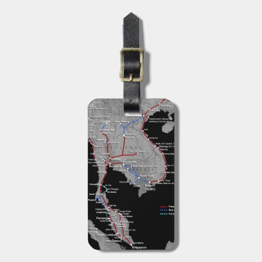 Südostasien-Zugkarten-Gepäckaufkleber Gepäckanhänger (Vorderseite vertikal)
