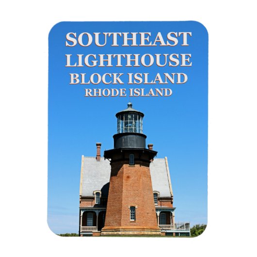 Südöstliches Leuchtturm, Block Island RI Flexi-Mag Magnet (Vertikal)