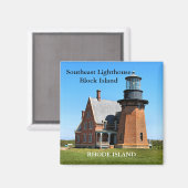 Südöstliches Leuchtturm, Block Island RI Magnet (Vorderseite/Rückseite)