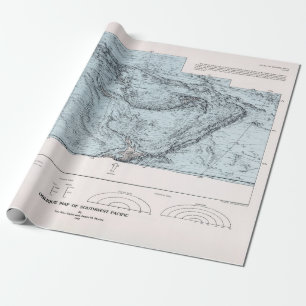 Südpazifik-Bodenkarte (1982) Geschenkpapier