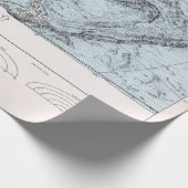 Südpazifik-Bodenkarte (1982)  Geschenkpapier (Ecke)