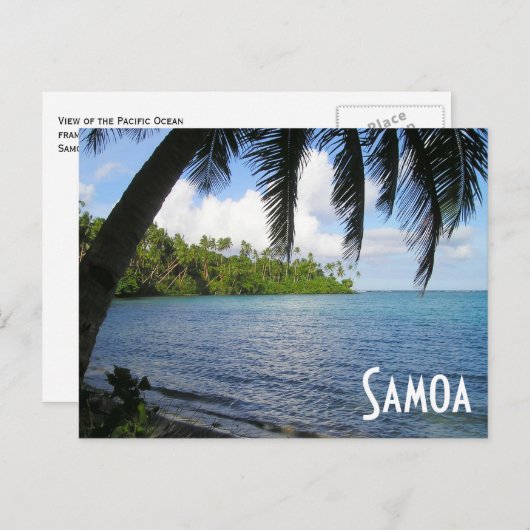 Südpazifik Gerahmt von Palm Tree, Samoa Postkarte (Vorne/Hinten)