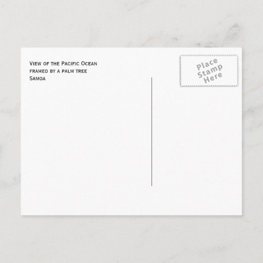 Südpazifik Gerahmt von Palm Tree, Samoa Postkarte (Rückseite)