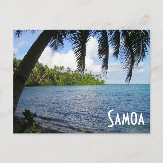 Südpazifik Gerahmt von Palm Tree, Samoa Postkarte (Vorderseite)