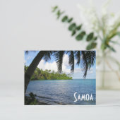 Südpazifik Gerahmt von Palm Tree, Samoa Postkarte (Stehend Vorderseite)