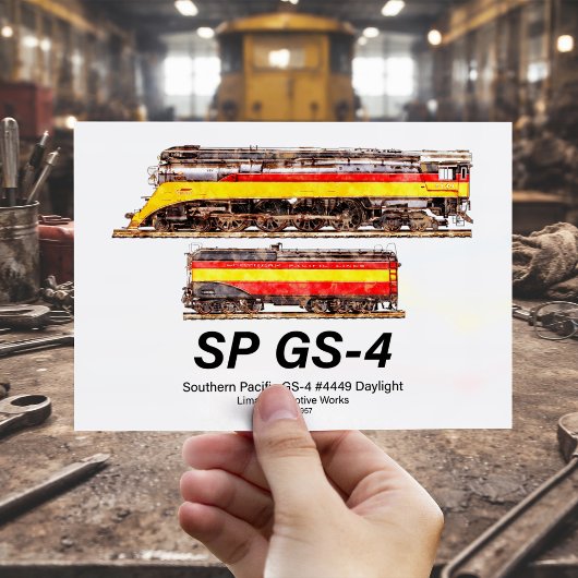Südpazifik GS-4 Daylight-Dampflokomotive Postkarte