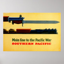 Südpazifik-Pazifik-Krieg Altes Eisenbahnplakat Poster