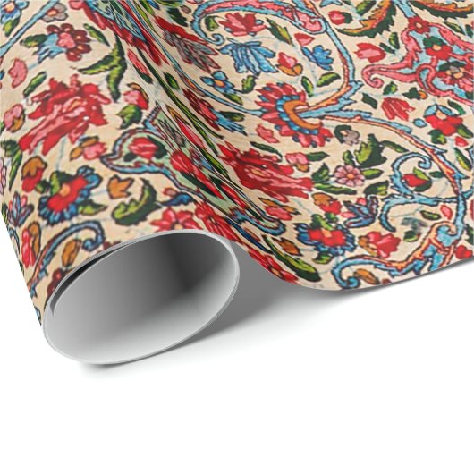 Südpersisch Roter Rosa Blau  Geschenkpapier (Rolleneckpunkt)