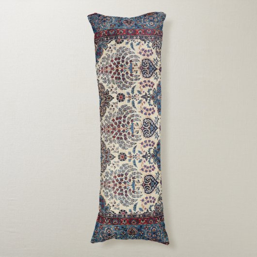 Südpersische Rose Blauer Tan Pinks Seitenschläferkissen (Vorderseite Vertikal)