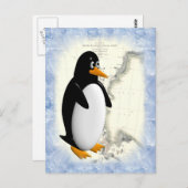 Südpol-Pinguin Postkarte (Vorne/Hinten)