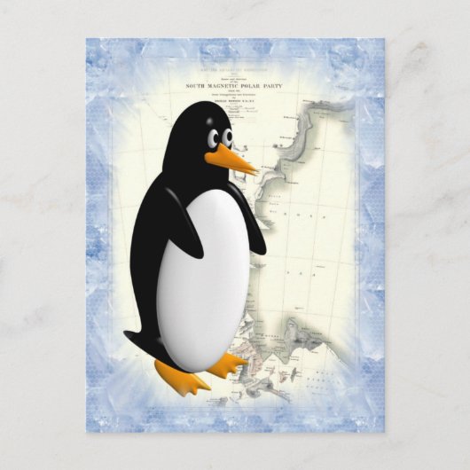 Südpol-Pinguin Postkarte (Vorderseite)