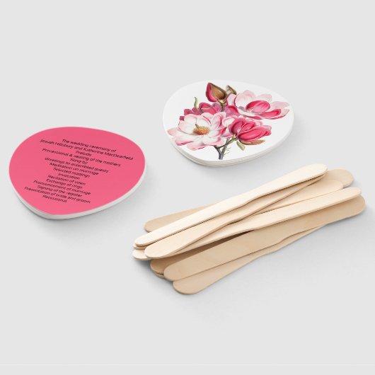 Südrosa Magnolia Hochzeitsprogramm Fächer (Non-assembled)