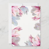 Südrosa Magnolienblüten Hochzeit Einladung (Rückseite)