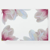 Südrosa Magnolienblüten Hochzeit Gästebuch (Rückseite)
