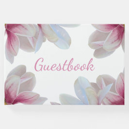 Südrosa Magnolienblüten Hochzeit Gästebuch