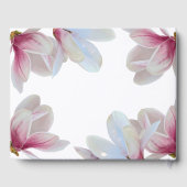 Südrosa Magnolienblüten Hochzeit Gästebuch (Rückseite)