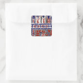 Südsee Samoa Batik Quadratischer Aufkleber (Tasche)