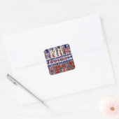 Südsee Samoa Batik Quadratischer Aufkleber (Umschlag)