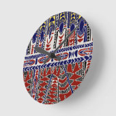 Südsee Samoa Batik Runde Wanduhr (Winkel)