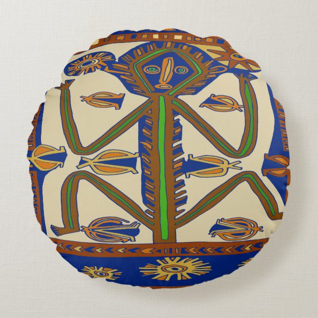 Südsee Samoa Man Rundes Kissen (Vorderseite)