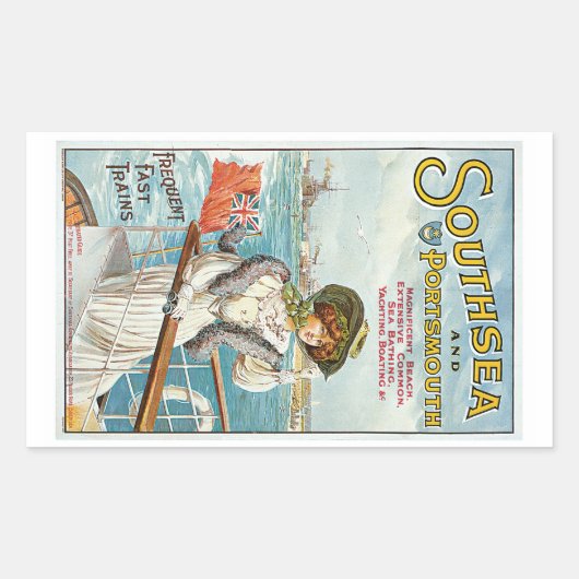 Südsee und Portsmouth Rechteckiger Aufkleber (Vorderseite)