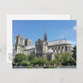 Südseite der Kathedrale Notre Dame Paris Postkarte (Vorne/Hinten)