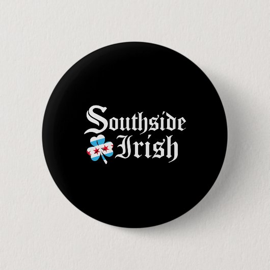Südseite Irisches Chicago Grün St. Patricks Day Button (Vorderseite)