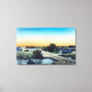 Südseiten-Luftaufnahme von TownPorterville, CA Leinwanddruck