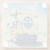 Südstrand des Leibwächter-Turm-|, Miami, Florida Glasuntersetzer (Rückseite)